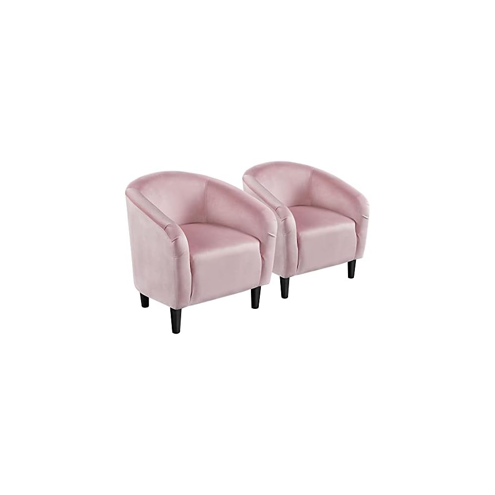 Yaheetech Compact Corduroy Accent Chairs Set of 2 for Small Spaces, Beige