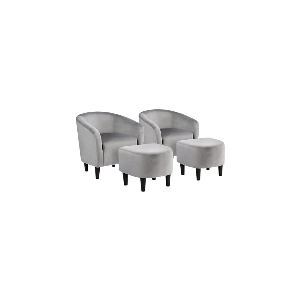 Yaheetech Compact Corduroy Accent Chairs Set of 2 for Small Spaces, Beige