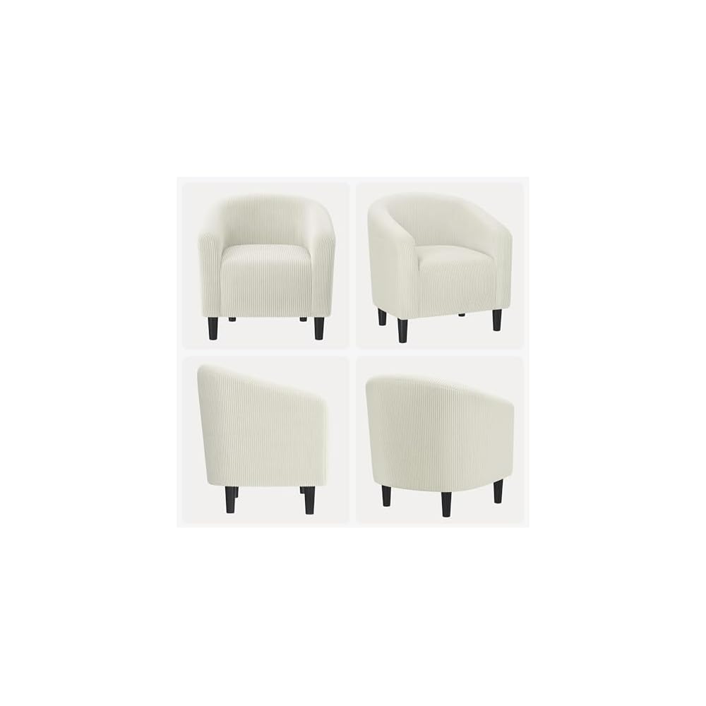 Yaheetech Compact Corduroy Accent Chairs Set of 2 for Small Spaces, Beige