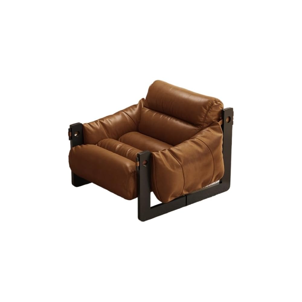 Vintage-Inspired Comfort Recliner with Ergonomic Design (Grey Pale Skin [Walnut Legs])