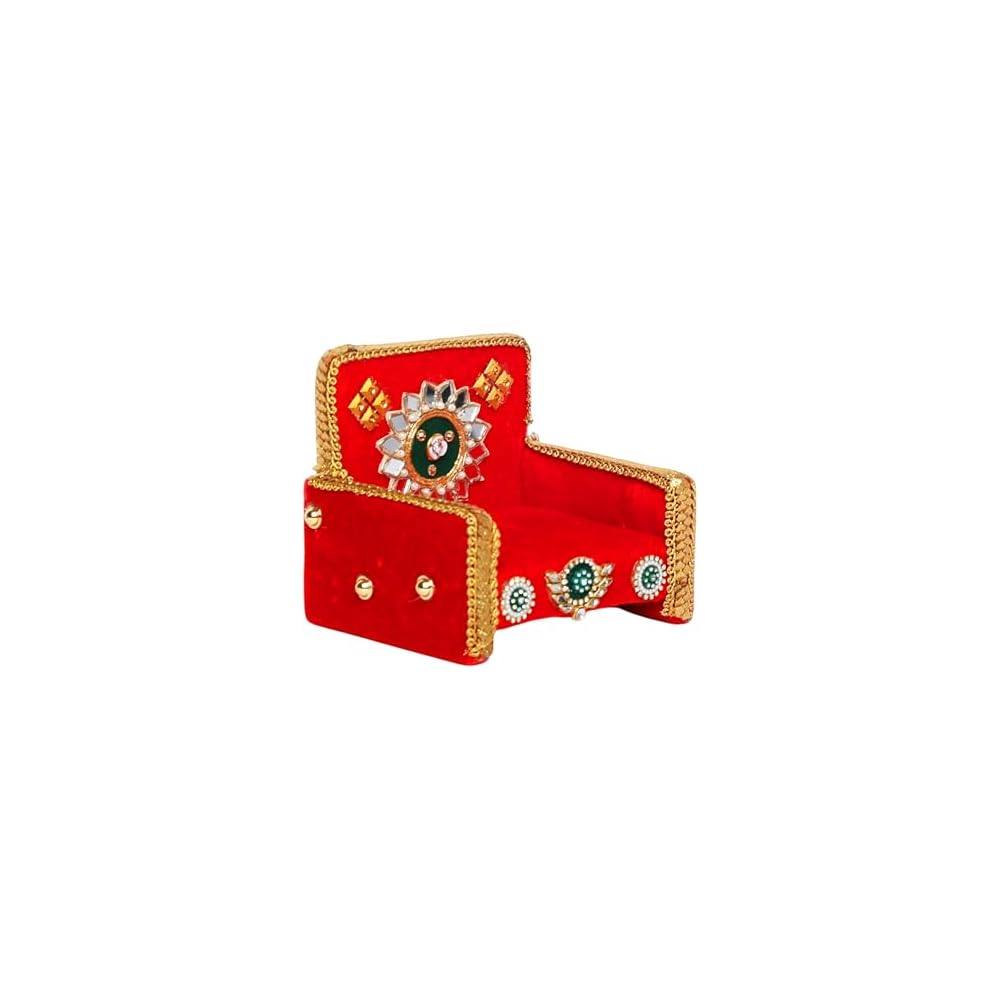 God Aasan Wooden Throne Sofa Chair for Ganpati Ganesha Small Idols-5"X4"