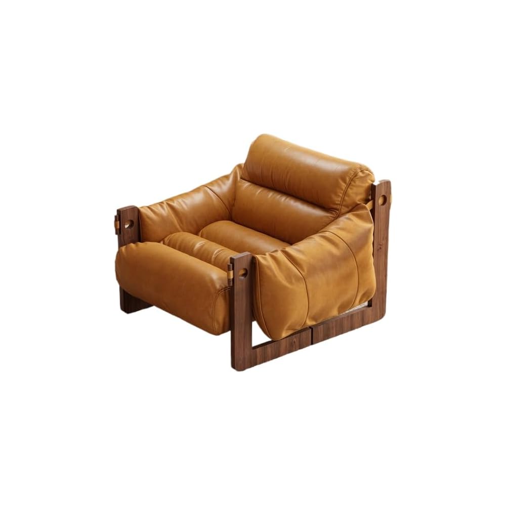 Vintage-Inspired Comfort Recliner with Ergonomic Design (Grey Pale Skin [Walnut Legs])