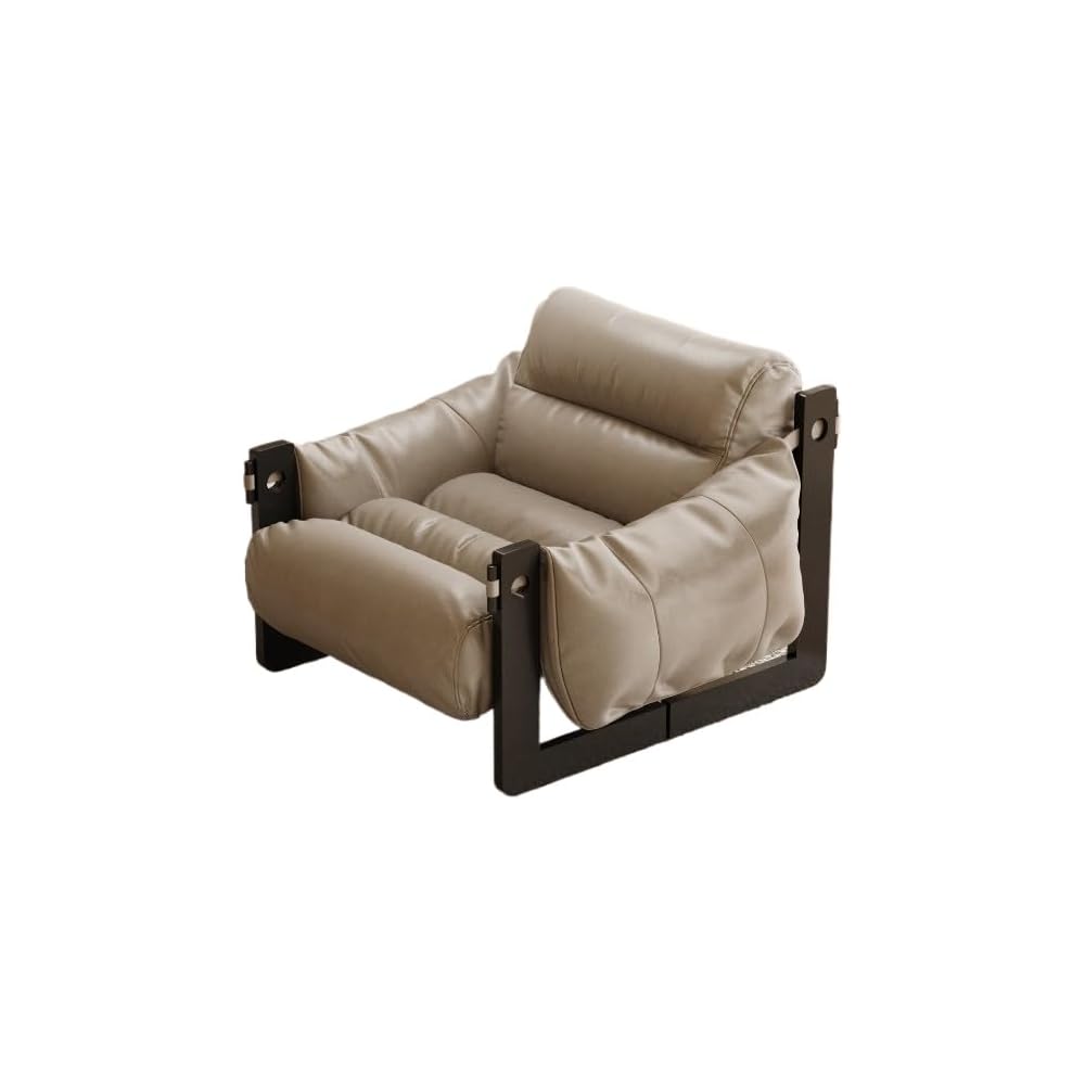 Vintage-Inspired Comfort Recliner with Ergonomic Design (Grey Pale Skin [Walnut Legs])