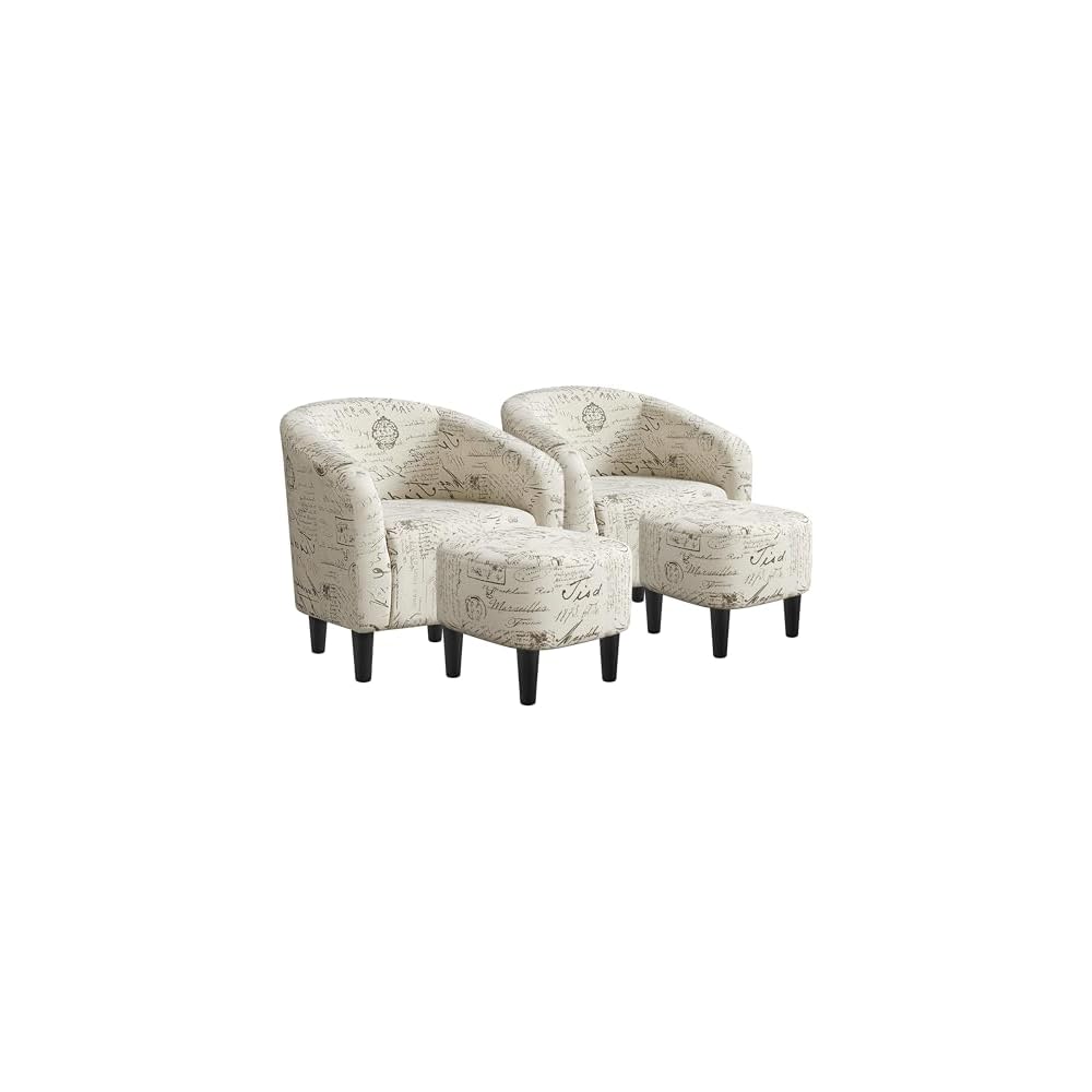 Yaheetech Compact Corduroy Accent Chairs Set of 2 for Small Spaces, Beige