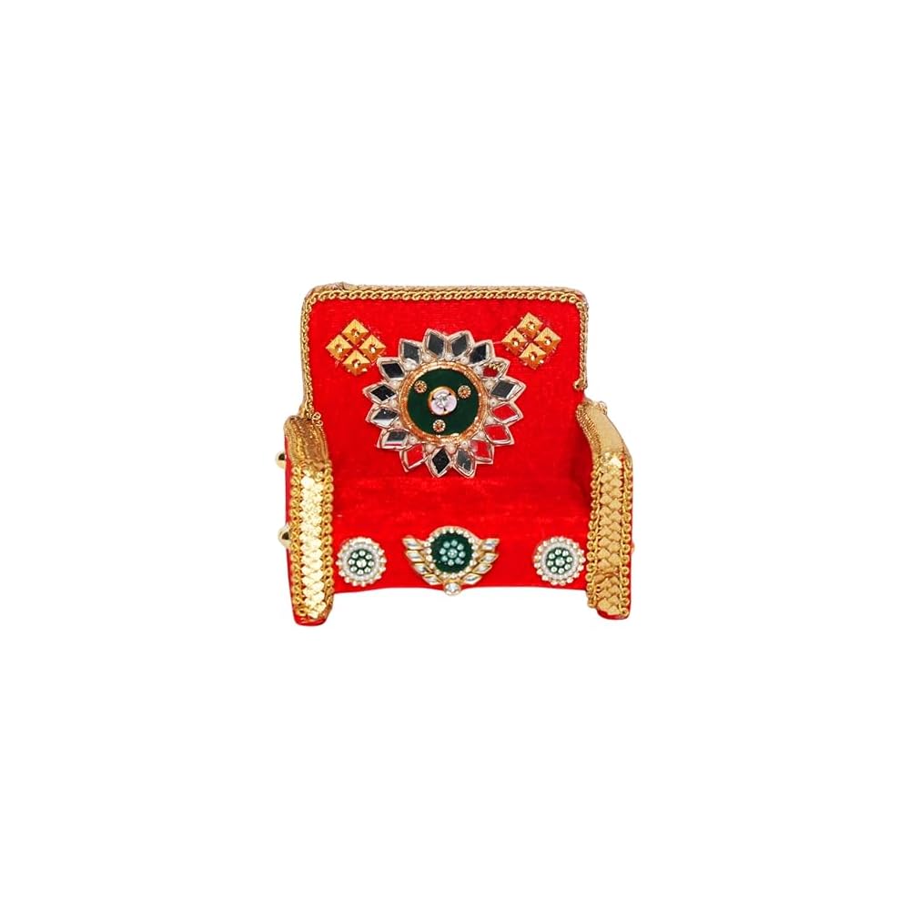 God Aasan Wooden Throne Sofa Chair for Ganpati Ganesha Small Idols-5"X4"