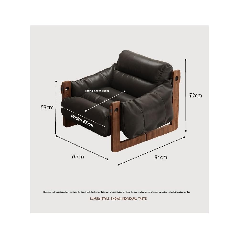Vintage-Inspired Comfort Recliner with Ergonomic Design (Grey Pale Skin [Walnut Legs])