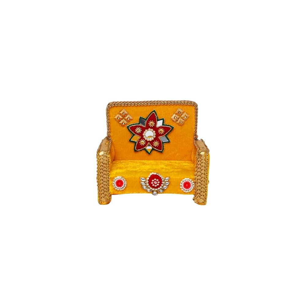 God Aasan Wooden Throne Sofa Chair for Ganpati Ganesha Small Idols-5"X4"