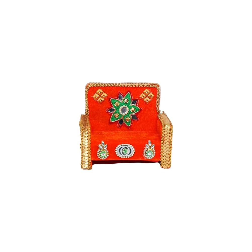 God Aasan Wooden Throne Sofa Chair for Ganpati Ganesha Small Idols-5"X4"
