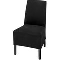 BERGMUND chair w medium long cover, black/Djuparp dark grey