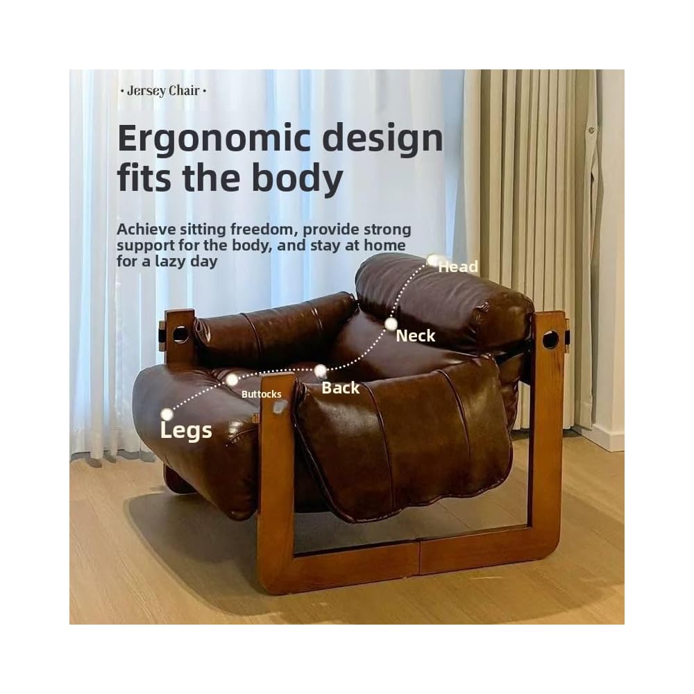 Vintage-Inspired Comfort Recliner with Ergonomic Design (Grey Pale Skin [Walnut Legs])