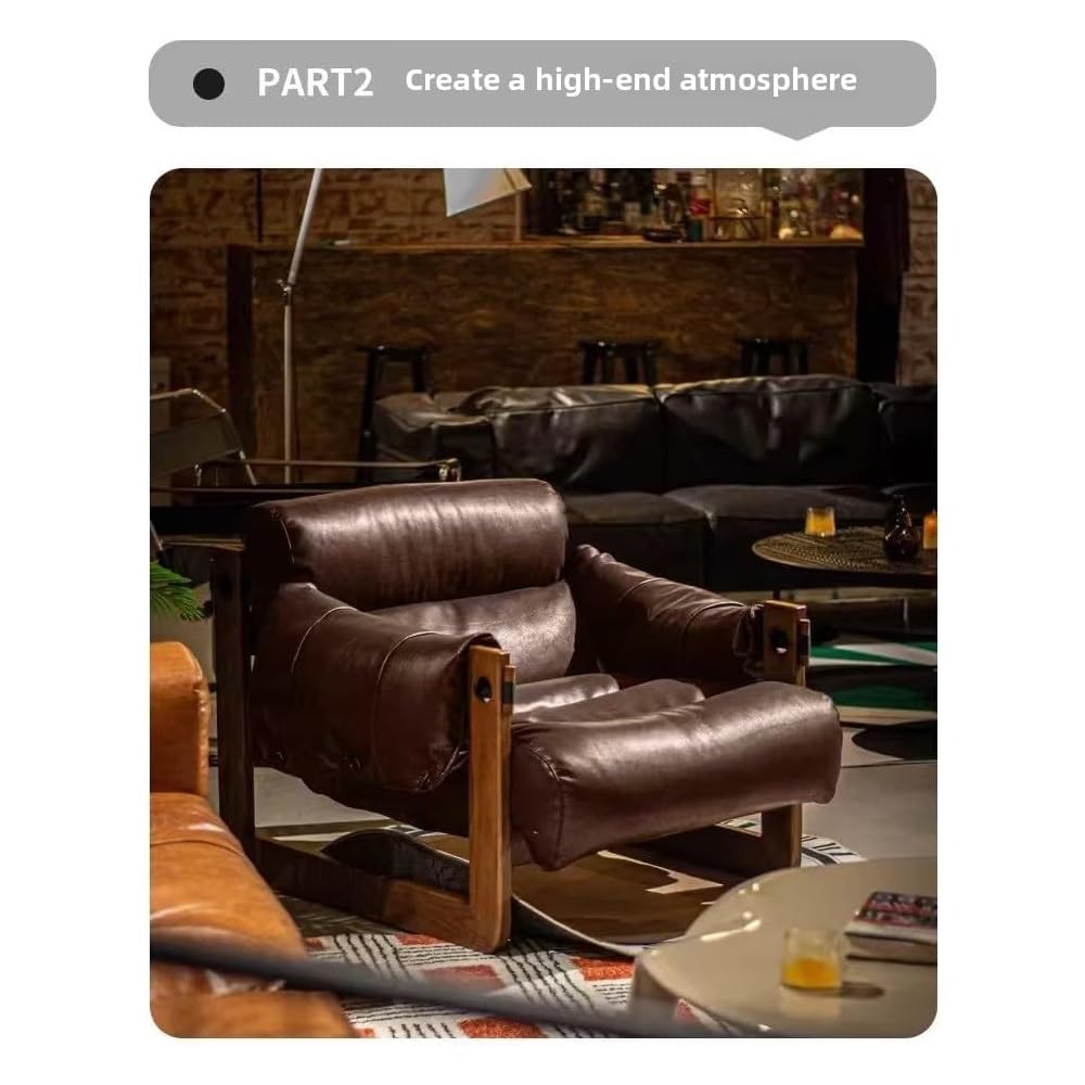 Vintage-Inspired Comfort Recliner with Ergonomic Design (Grey Pale Skin [Walnut Legs])