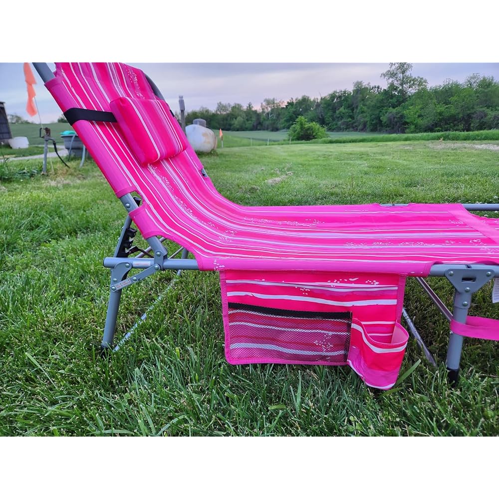 COSTWAY Tanning Chair with Face Hole, Folding Sun Bathing Lounge Chair
